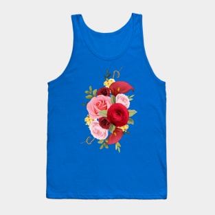 Red Roses lily hand drawn Tank Top